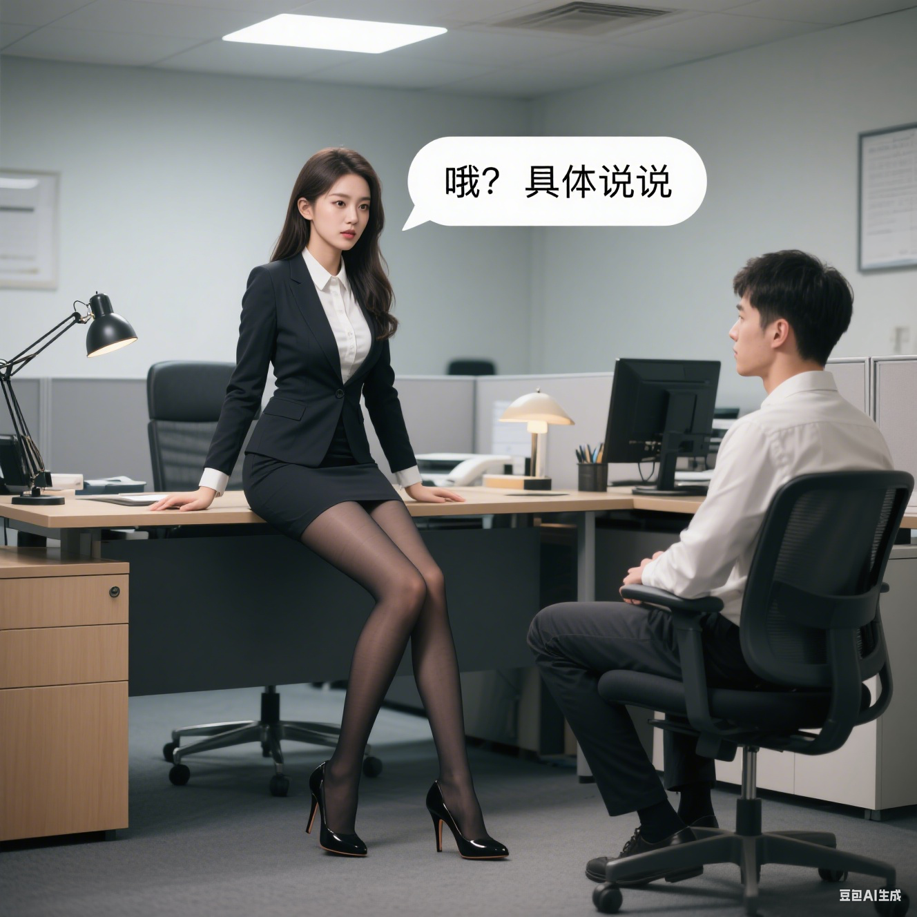 豆包生成的真人漫画- 丝袜高跟3
